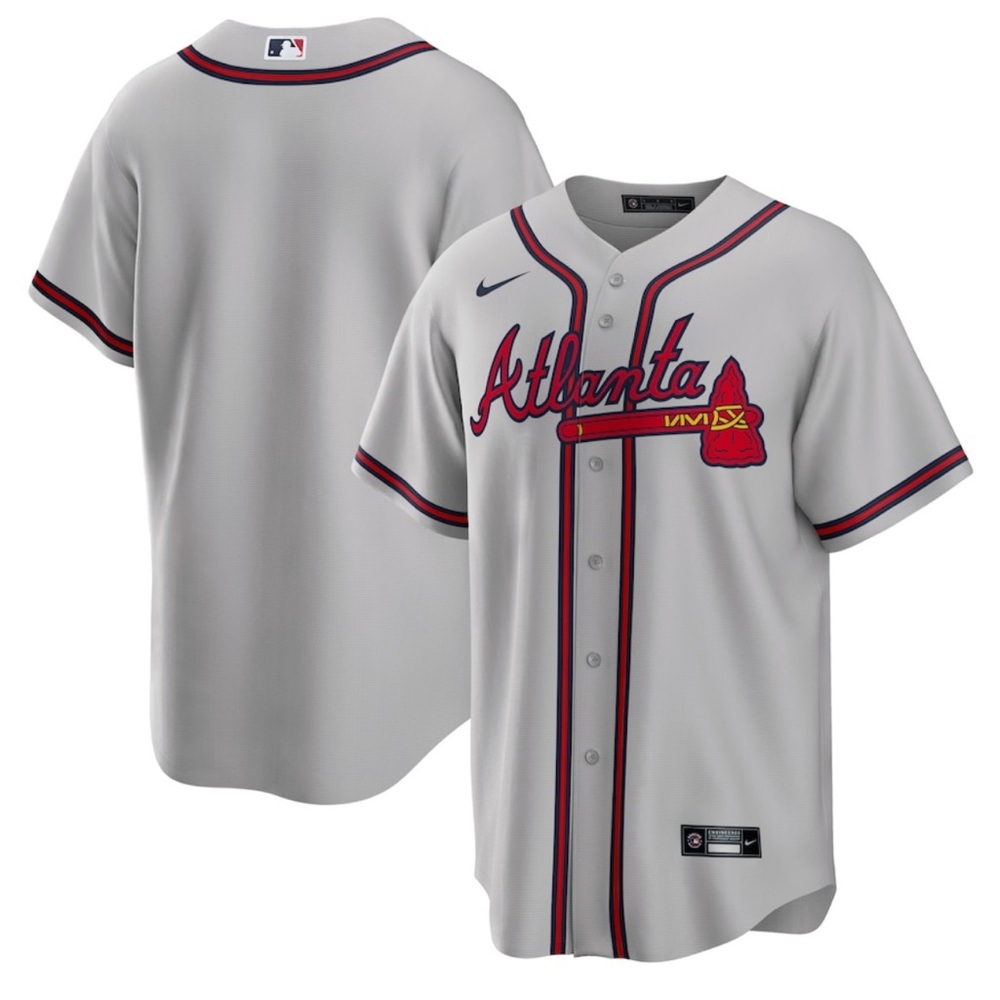 Nike Authentic Atlanta Braves MLB Baseball Gray Jersey Men's Size: XL - Picture 2 of 6